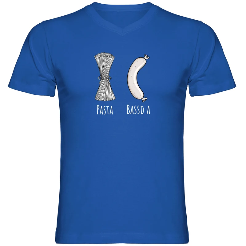 Pasta - Bassd a Weißwurst Herren Tshirt V-Ausschnitt
