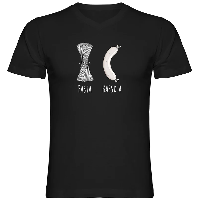 Pasta - Bassd a Weißwurst Herren Tshirt V-Ausschnitt
