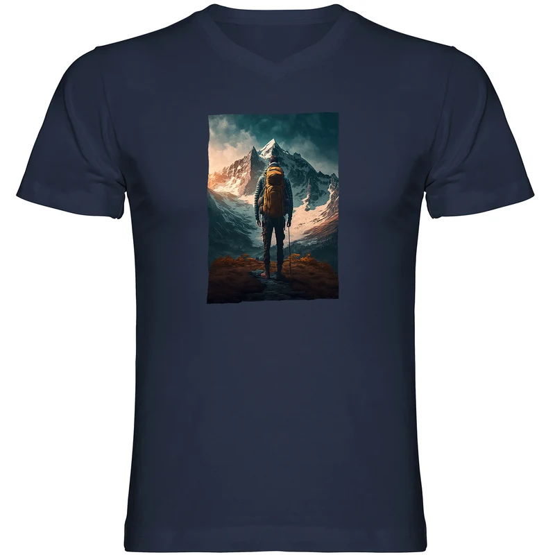 Wanderglück Herren T-shirt V-Ausschnitt