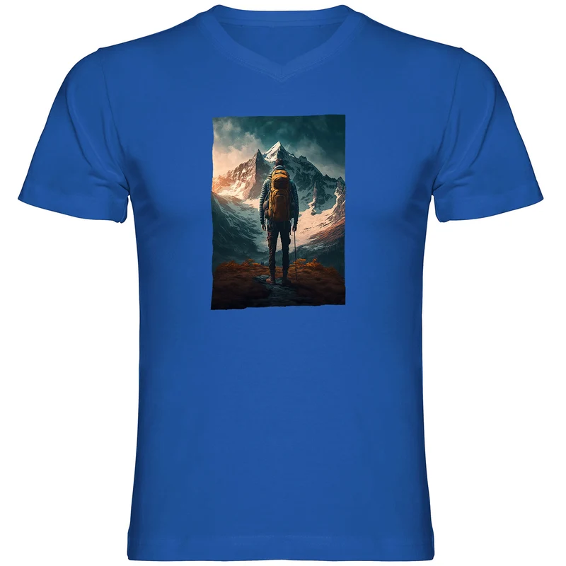 Wanderglück Herren T-shirt V-Ausschnitt