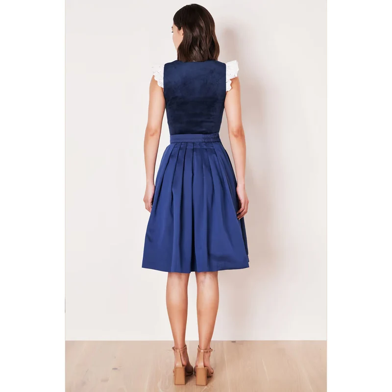 Krüger Dirndl Alisha Blau Samt 60cm