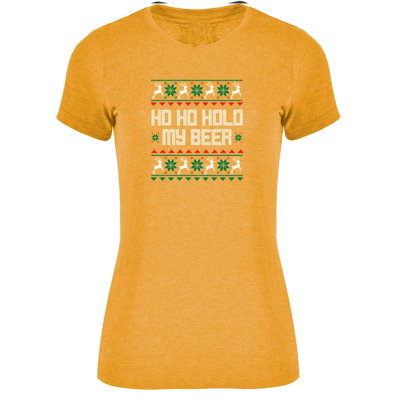 Ho Ho Hold my Beer Ugly Christmas T-shirt Damen