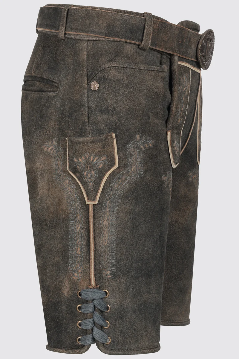 Herren Lederhose CURTIS mit Gürtel % - Krüger Buam - 962870-000-0076