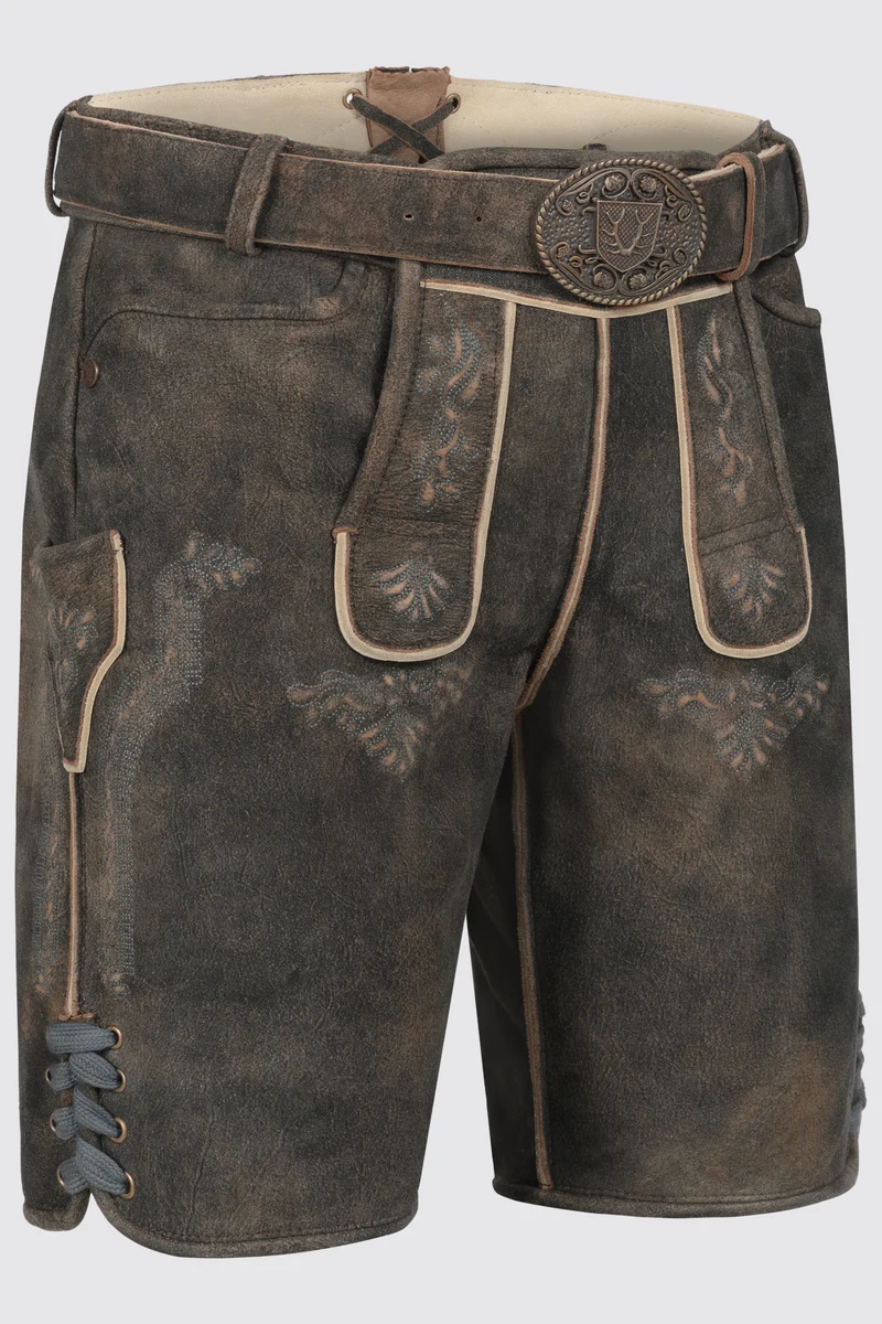 Herren Lederhose CURTIS mit Gürtel % - Krüger Buam - 962870-000-0076