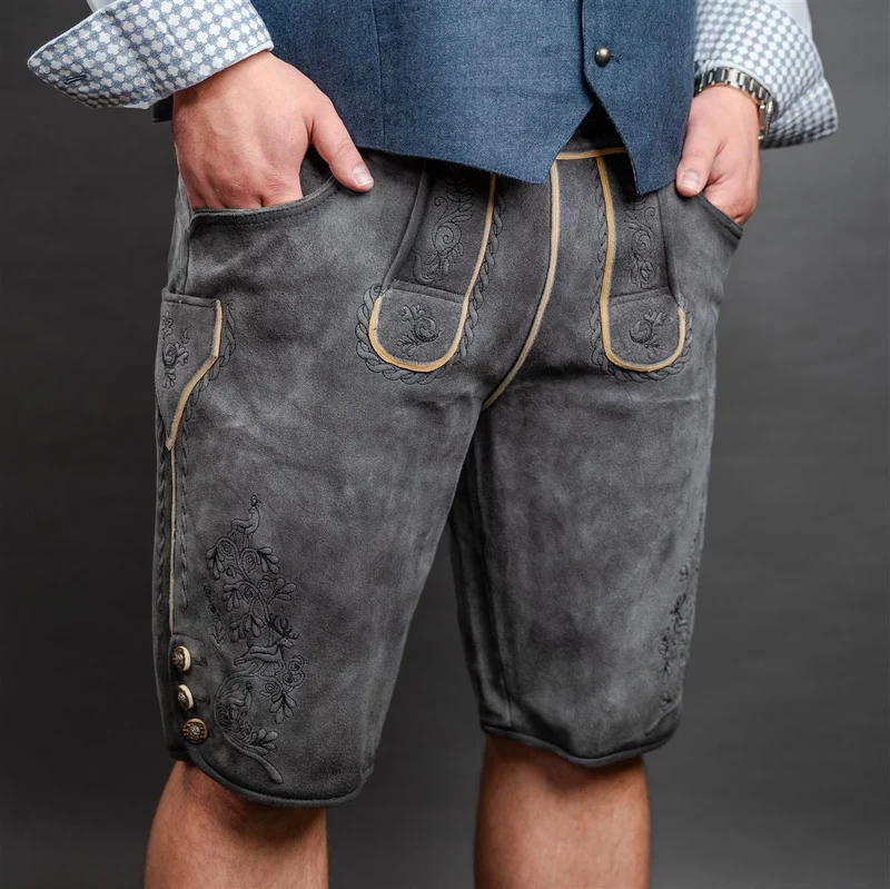 Datschi Trachten Lederhose Karl Dunkelgrau