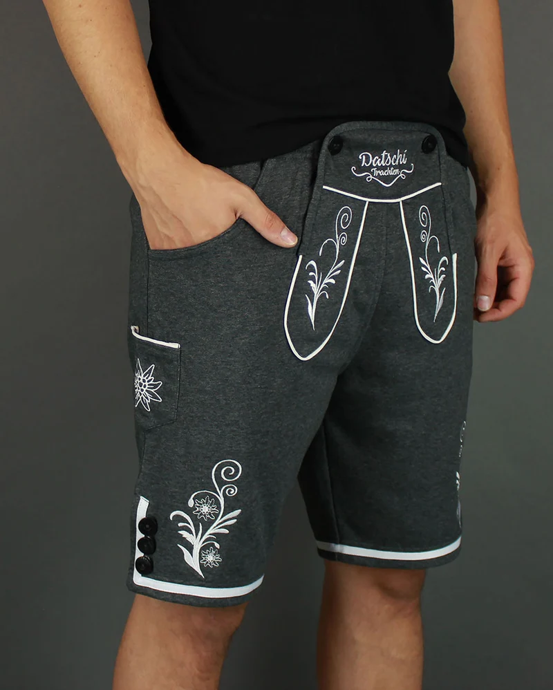 Lederhosen Jogginghose Kurz Dunkelgrau