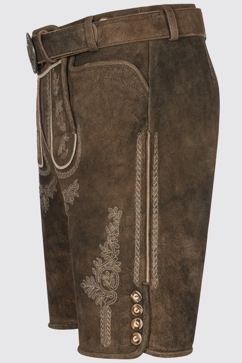 Herren Lederhose QUAN mit Gürtel - Krüger Buam - 962170-000-0007