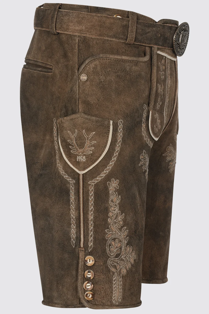 Herren Lederhose QUAN mit Gürtel - Krüger Buam - 962170-000-0007