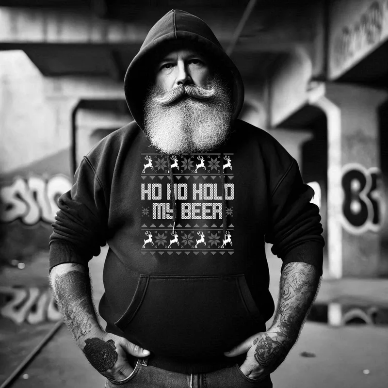 HO HO Hold my Beer Ugly Christmas Hoodie