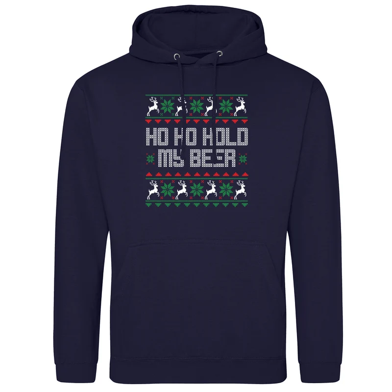 HO HO Hold my Beer Ugly Christmas Hoodie