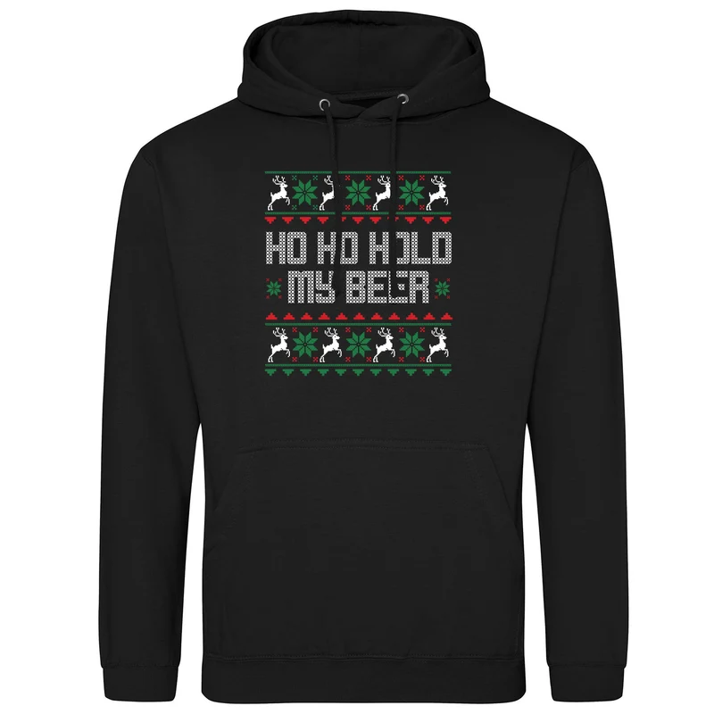 HO HO Hold my Beer Ugly Christmas Hoodie
