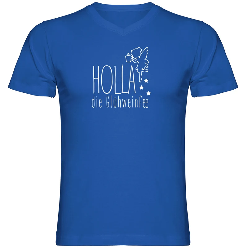Holla die Glühweinfee Herren Tshirt V-Ausschnitt