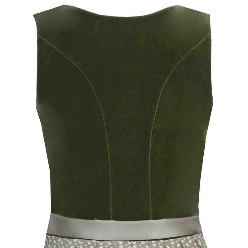 MarJo Dirndl Clara Dunkelgrün/Moos Samt 58cm