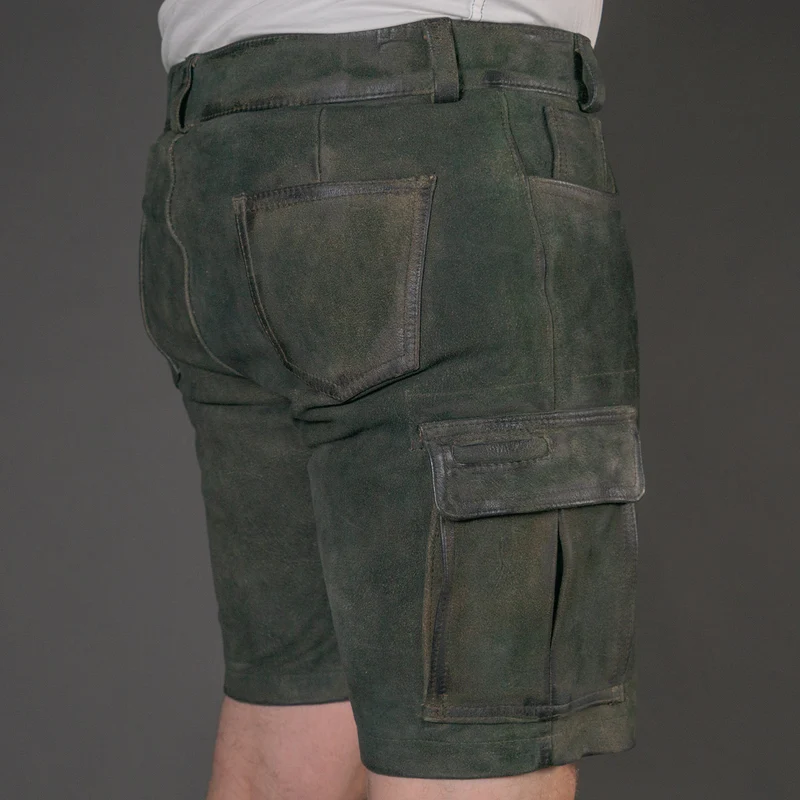 Datschi Trachten Cargo Lederhose Albert Ziegenleder Antik Grey