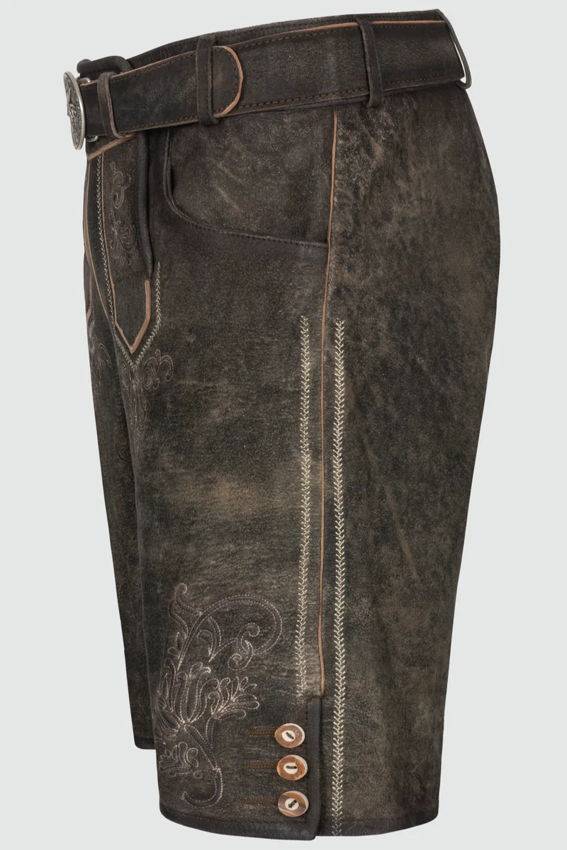 Herren Lederhose - ARIJUS % - Trachtenhose - Krüger Buam - 099610-000-0044 - mit Gürtel