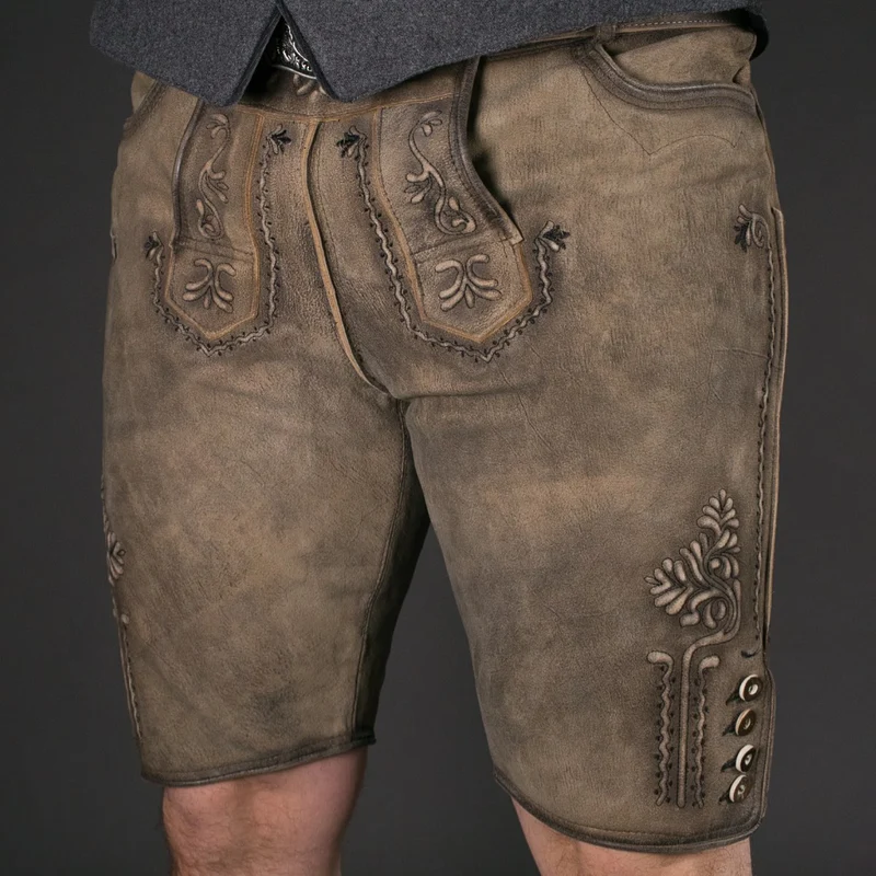 Datschi Trachten Lederhose Engelbert Zement Grau