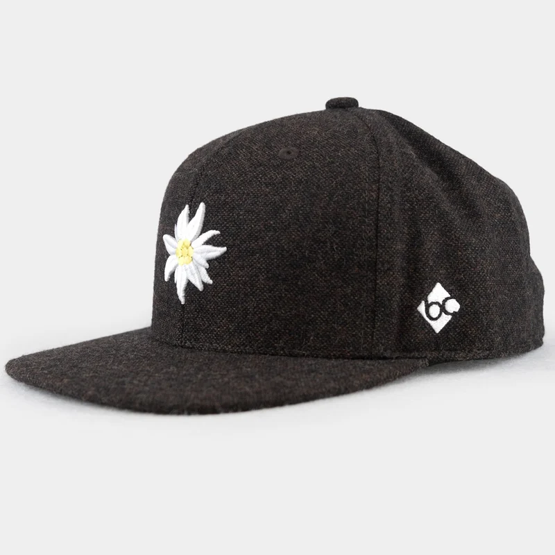 Bavarian Caps Edelweiß Flanell Dunkelbraun