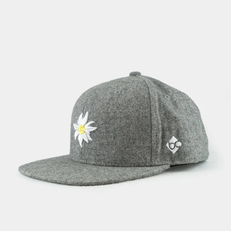 Bavarian Caps Edelweiß Flanell Grau