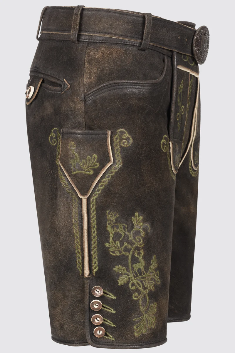 Herren Lederhose MILIAN mit Gürtel - Krüger Buam - 965070-000-0076