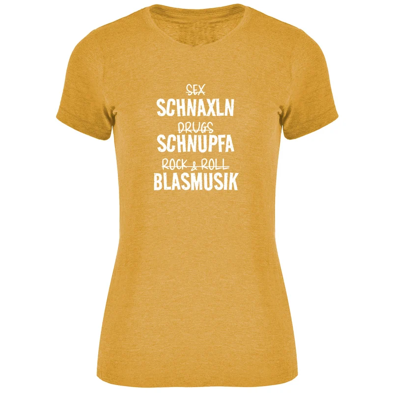 Schnaxln Schnupfa Blasmusik Damen Tshirt