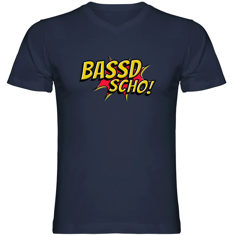 Bassd scho Herren Tshirt V-Ausschnitt