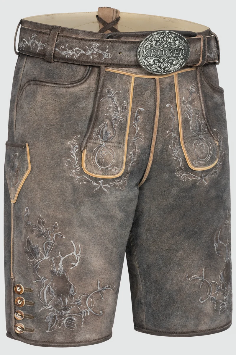 Herren Lederhose MALEK % - mit Gürtel - Krüger Buam - 961168-000-0076