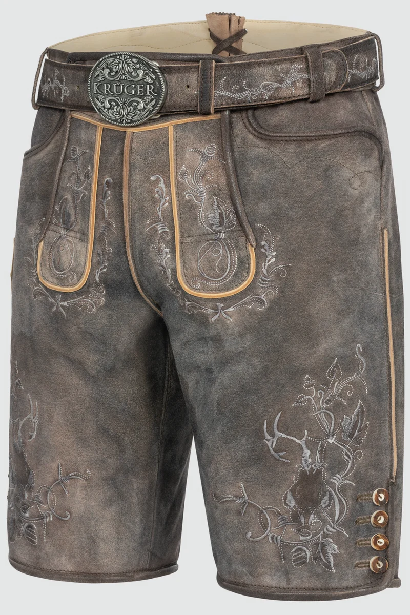 Herren Lederhose MALEK % - mit Gürtel - Krüger Buam - 961168-000-0076