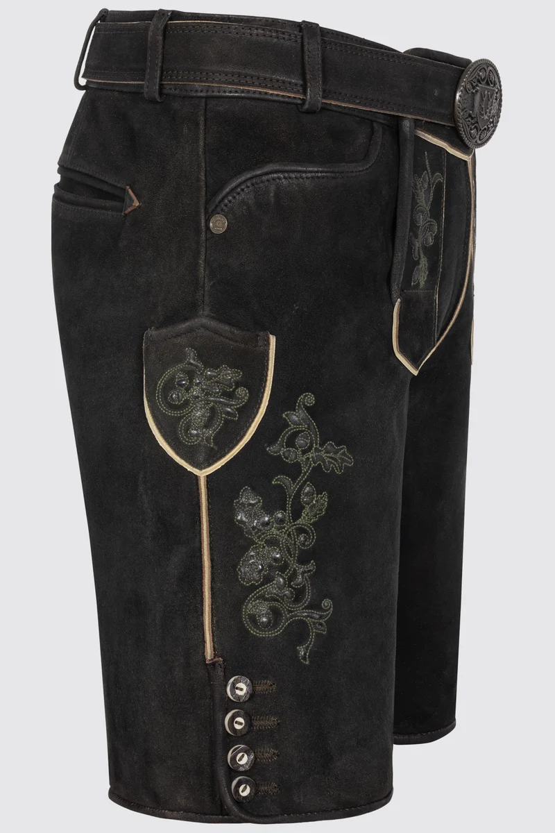 Herren Lederhose CAELIUS % mit Gürtel - Krüger Buam - 963769-000-0076
