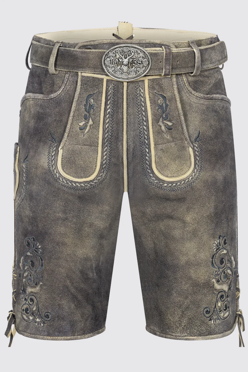 Herren Lederhose GIDEON mit Gürtel - Krüger Buam - 963169-000-0071
