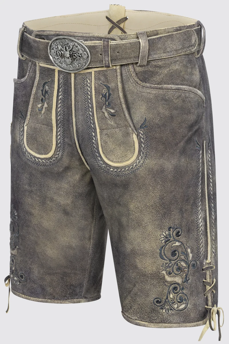 Herren Lederhose GIDEON mit Gürtel - Krüger Buam - 963169-000-0071