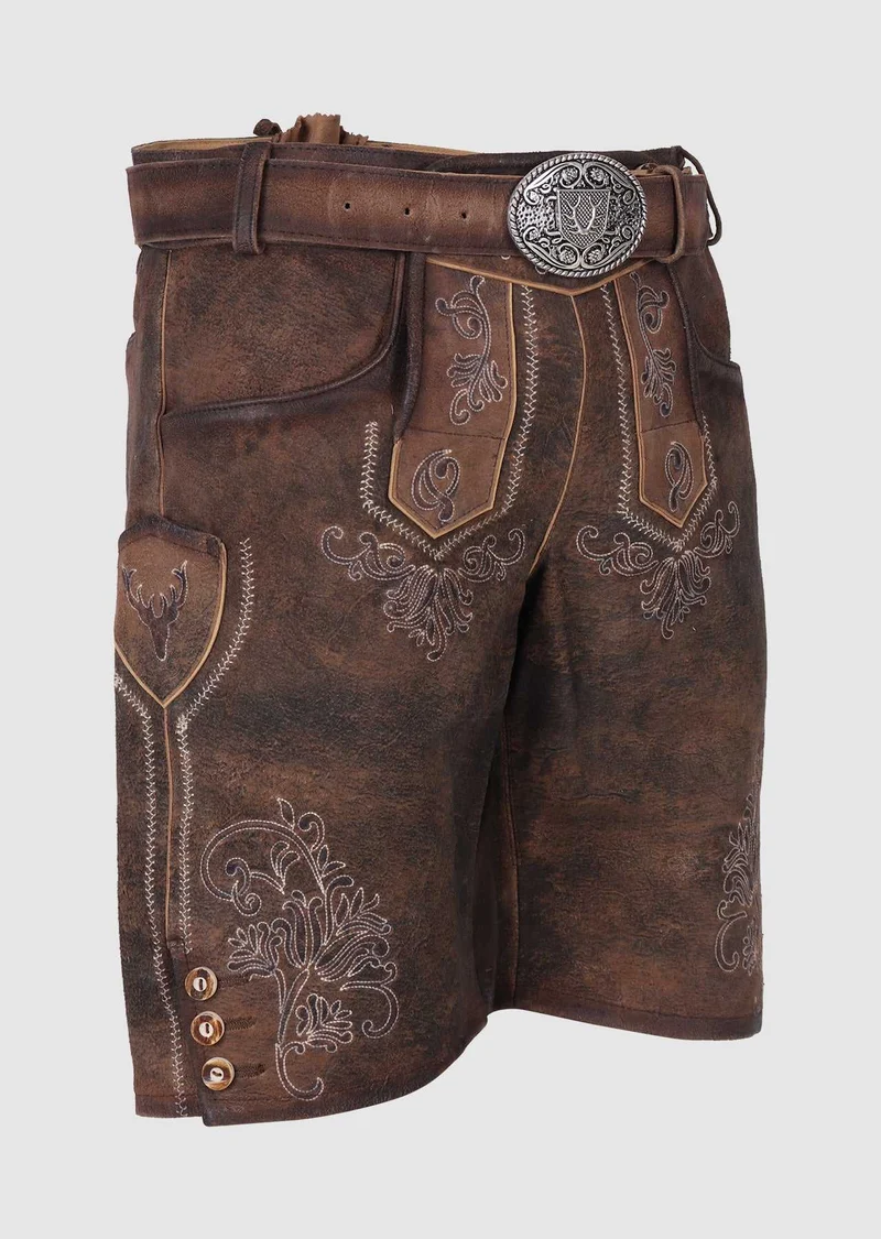 Herren Lederhose - PAOLO % - mit Gürtel - Krüger Buam - 099618-000-0071