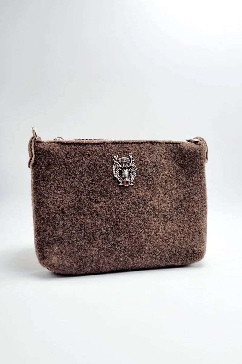 Filztasche - Hirschkopf - Dunkelbraun - P.S. Schuhmacher