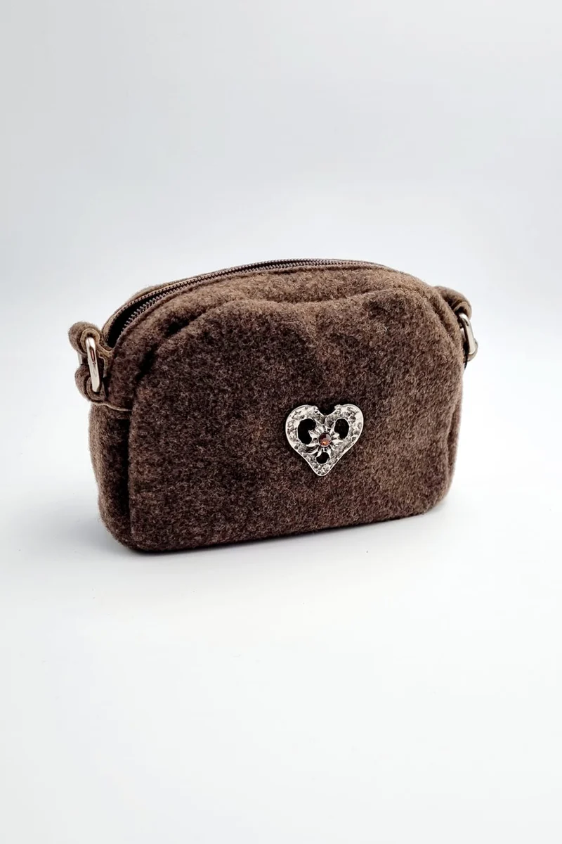 Filztasche - Herz - Dunkelbraun - P.S. Schuhmacher