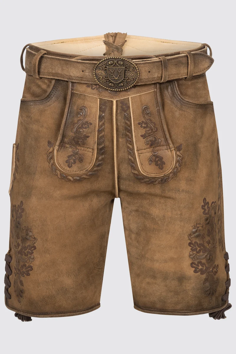 Herren Lederhose MARINO % mit Gürtel - Krüger Buam - 969167-000-0007