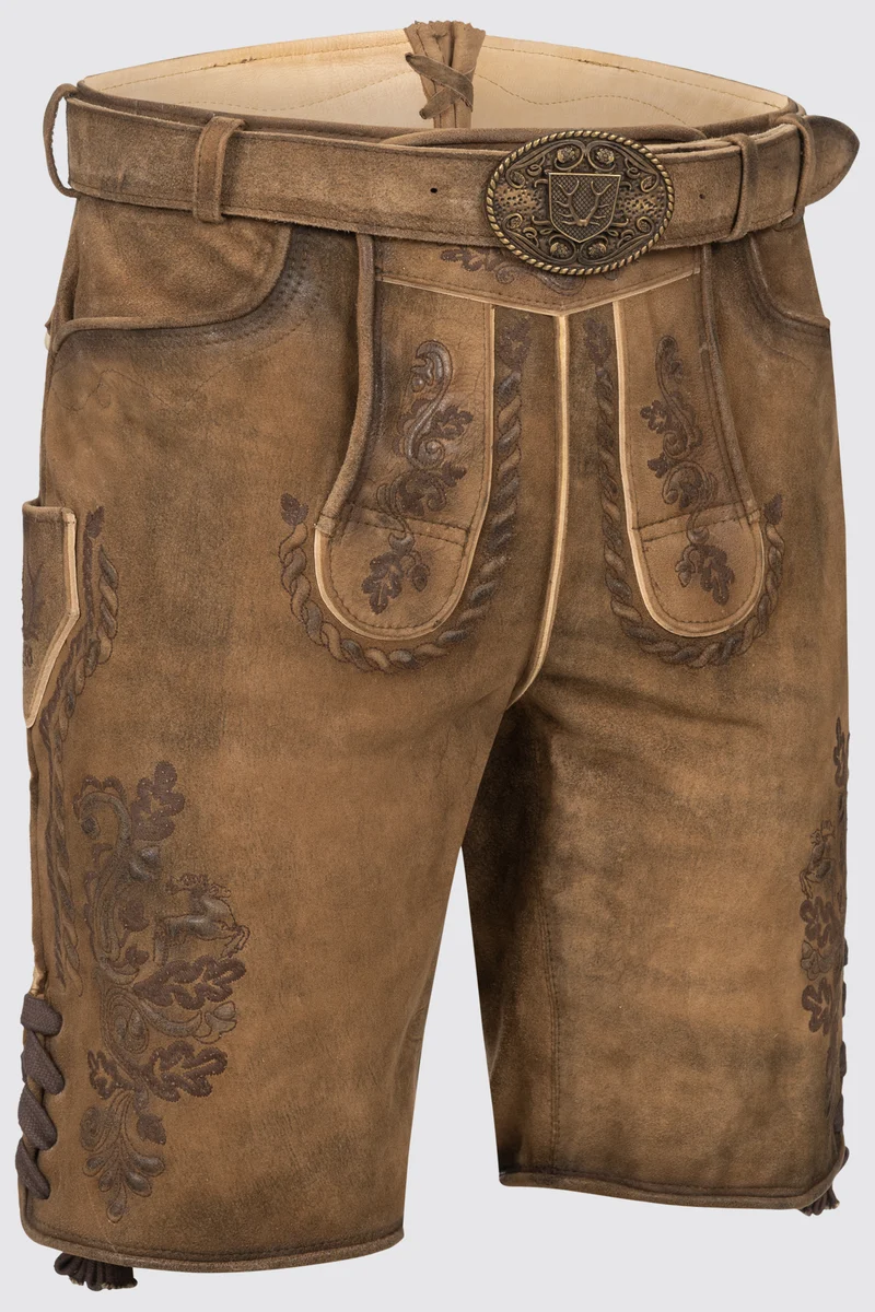 Herren Lederhose MARINO % mit Gürtel - Krüger Buam - 969167-000-0007