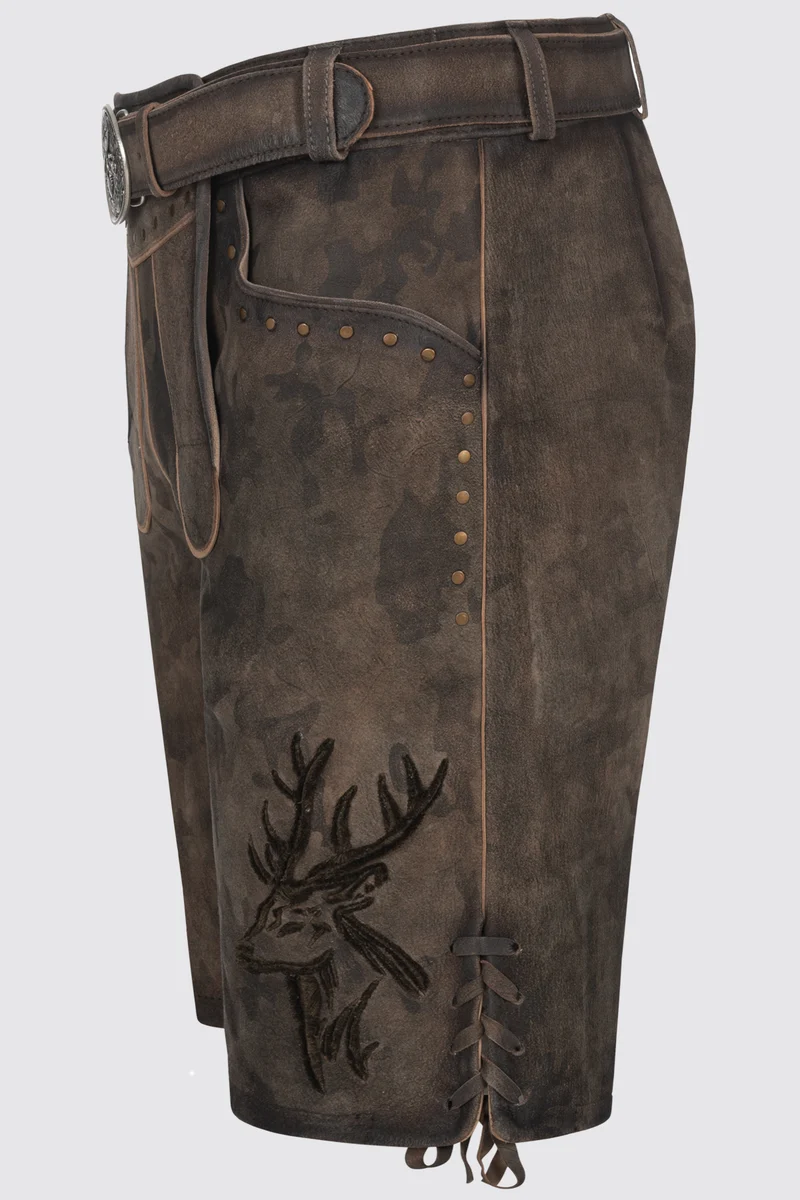 Herren Lederhose MATZE % - Trachtenhose - Krüger Buam - Camouflage - 961764-000-0776